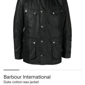 NWT Barbour International Duke Tourer Wax jacket Navy Medium NEW